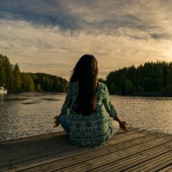 yoga, nature, woman